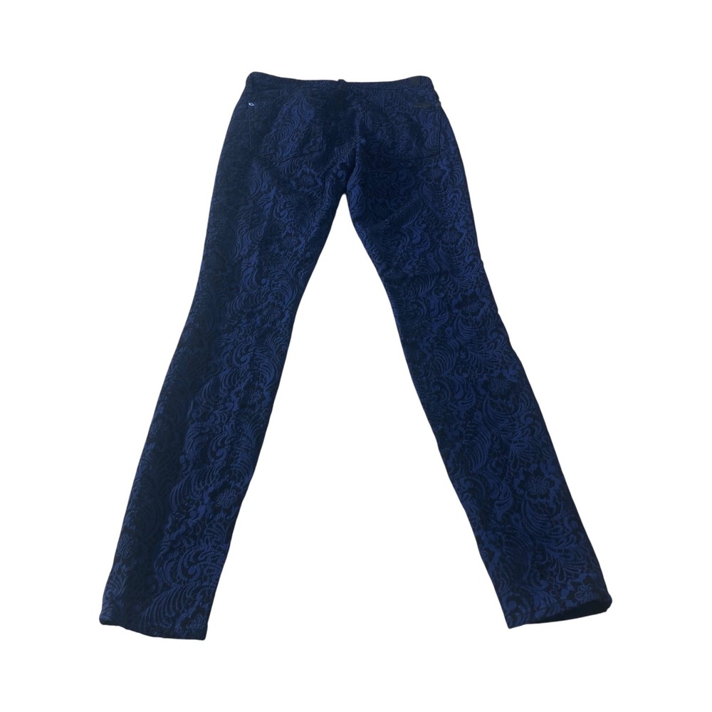 7 For All Mankind‎ Women's Jeans Blue Floral Print Size 27 Dark Wash Denim